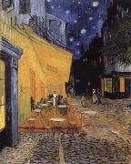 Vincent Van Gogh cafe terrace at the Place you forum in Arles in night painting